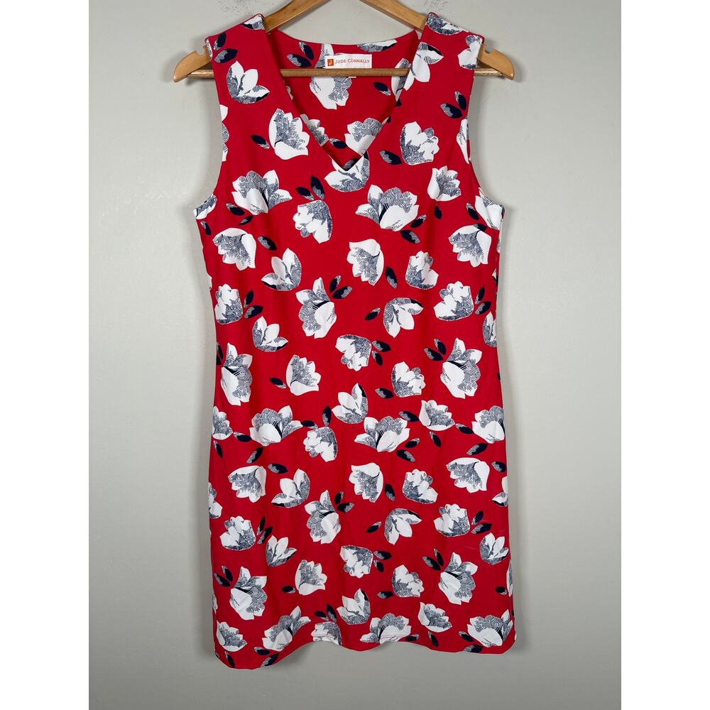 Jude Connally Juliet Dress Floral Red Womens‎ Size Medium Lightweight Vacation